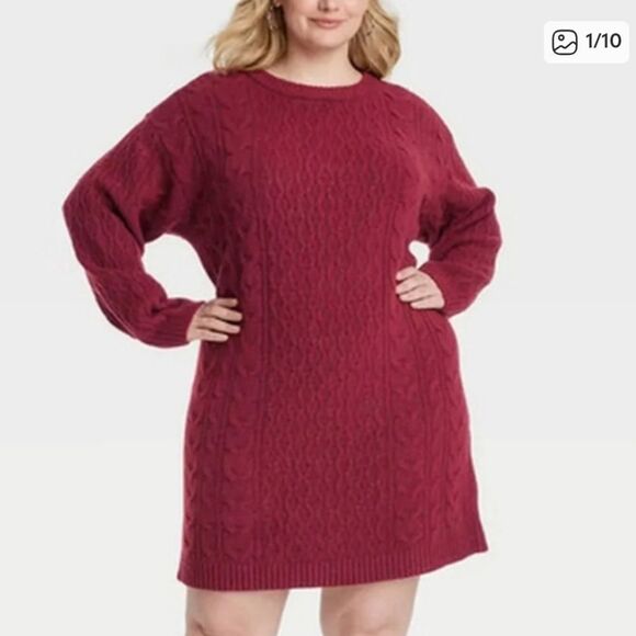 Universal Thread Dresses & Skirts - Universal Thread XL Burgundy Knit Sweater Dress - New